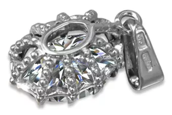 Sterling silver 925 Zircon Pendant Vintage style vpc008s