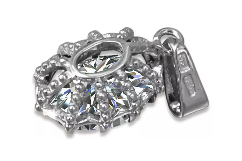Sterling silver 925 Zircon Pendant Vintage style vpc008s