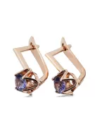 Vintage rose pink 14k 585 gold alexandrite earrings vec005 Vintage Russian Soviet Style