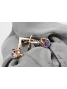 Vintage rose pink 14k 585 gold alexandrite earrings vec005 Vintage Russian Soviet Style