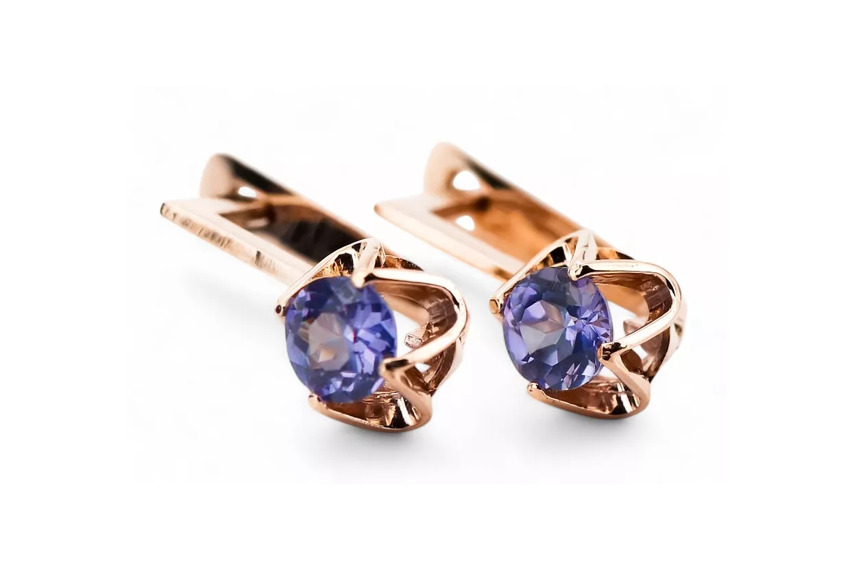 Vintage rose pink 14k 585 gold alexandrite earrings vec005 Vintage Russian Soviet Style Vintage rose pink 14k 585 gold alexandrite earrings vec005 Vintage Russian Soviet Style
