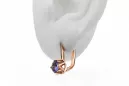 Vintage rose pink 14k 585 gold alexandrite earrings vec005 Vintage Russian Soviet Style
