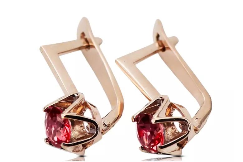 Earrings Vintage Ruby Original Vintage 14K Rose Gold vec005r