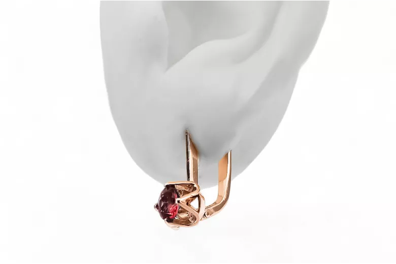 Earrings Vintage Ruby Original Vintage 14K Rose Gold vec005r