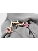 Vintage craft Earrings Amethyst Original Vintage 14K Rose Gold vec005r