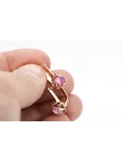 Vintage craft Earrings Amethyst Original Vintage 14K Rose Gold vec005r