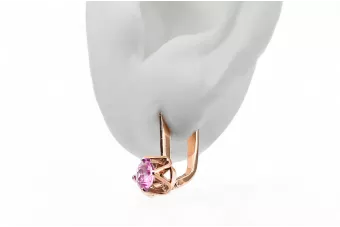 Améthyste Or rose 14 carats vintage d'origine Des boucles d'oreilles Vintage vec005r