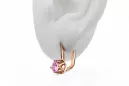 Vintage craft Earrings Amethyst Original Vintage 14K Rose Gold vec005r