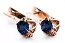 Oro rosa antiguo original de 14k Zafiro Pendientes Estilo vintage vec005r