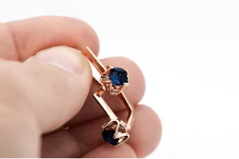 Ohrringe Vintage Schmuck Saphir Originales Vintage-Roségold aus 14 Karat vec005r