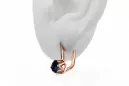 Oro rosa antiguo original de 14k Zafiro Pendientes Estilo vintage vec005r