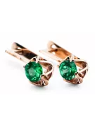 Original Vintage 14K Rose Gold Emerald Earrings Vintage Jewlery vec005r