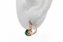 Original Vintage 14K Rose Gold Emerald Earrings Vintage Jewlery vec005r