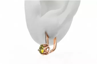 Earrings Vintage Jewlery Yellow Peridot Original Vintage 14K Rose Gold vec005r
