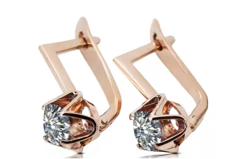 Оригінальне вінтажне рожеве золото 14 карат Циркон Сережки Вінтаж вироби vec005r