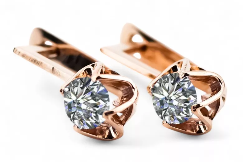 Original Vintage 14K Rose Gold Zircon Earrings Vintage vec005r