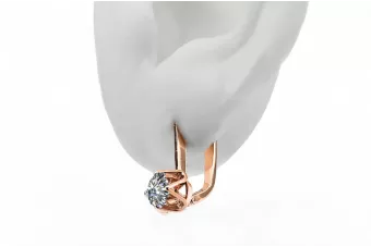 Оригинальное винтажное розовое золото 14 карат Циркон Серьги Винтаж vec005r