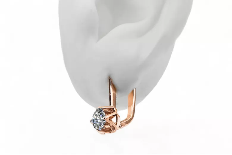 Original Vintage 14K Rose Gold Zircon Earrings Vintage vec005r