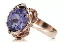 Russian Soviet rose 14k 585 gold Alexandrite Ruby Emerald Sapphire Zircon ring  vrc206