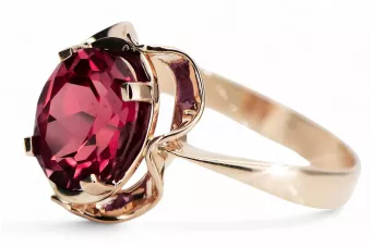 Пръстен Рубин Оригинално ретро 14k розово злато Винтидж крафт vrc206r