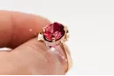 Rubí Oro rosa antiguo original de 14k Anillo Vintage vrc206r