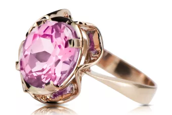 Originales Vintage-Roségold aus 14 Karat Amethyst Ring Vintage Handwerk vrc206r