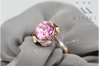 Каблучка Вінтаж Аметист Оригінальне вінтажне рожеве золото 14 карат vrc206r