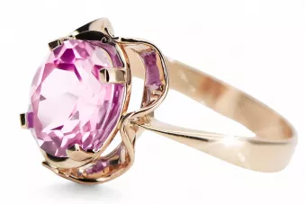 Originales Vintage-Roségold aus 14 Karat Amethyst Ring Vintage Handwerk vrc206r