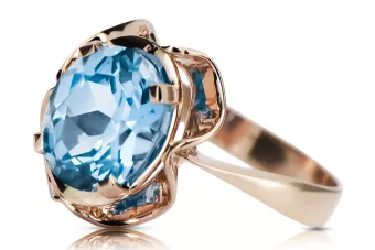 Vintage Ring Aquamarin Originales Vintage-Roségold aus 14 Karat vrc206r