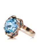 Anneau Bijoux vintage Aigue-marine Or rose 14 carats vintage d'origine vrc206r