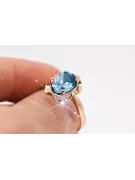 Vintage Anillo Aguamarina Oro rosa antiguo original de 14k vrc206r