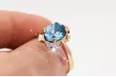 Vintage Anillo Aguamarina Oro rosa antiguo original de 14k vrc206r