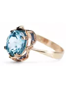 Vintage Anillo Aguamarina Oro rosa antiguo original de 14k vrc206r