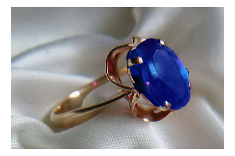 Originales Vintage-Roségold aus 14 Karat Saphir Ring Vintage Stil vrc206r