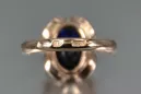 Žiedas Vintažinis stilius Sapyras Originalus 14k rožinio aukso vintage vrc206r