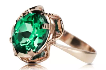 Smaragd Originales Vintage-Roségold aus 14 Karat Ring Vintage Schmuck vrc206r