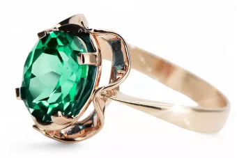 Smeraldai Originalus 14k rožinio aukso vintage Žiedas Vintažinis stilius vrc206r