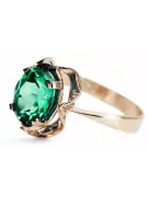 Oro rosa antiguo original de 14k Esmeralda Anillo Estilo vintage vrc206r