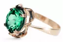 Oro rosa antiguo original de 14k Esmeralda Anillo Estilo vintage vrc206r