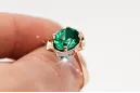 Oro rosa antiguo original de 14k Esmeralda Anillo Estilo vintage vrc206r
