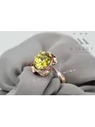 Ring Vintage craft Yellow Peridot Original Vintage 14K Rose Gold vrc206r