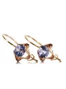 Vintage rose pink 14k 585 gold alexandrite earrings vec142 Vintage Russian Soviet Style