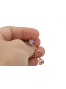 Vintage rose pink 14k 585 gold alexandrite earrings vec142 Vintage Russian Soviet Style