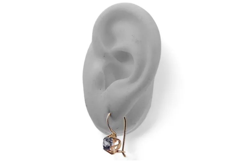 Vintage rose 14k 585 or alexandrite boucles d'oreilles vec142 Vintage Russian Soviet Style