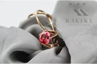 Vintage Stil Ohrringe Rubinrot Originales Vintage-Roségold aus 14 Karat vec142r