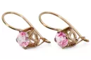 Estilo vintage Pendientes Amatista Oro rosa antiguo original de 14k vec142r