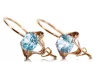Vintage style Earrings Aquamarine Original Vintage 14K Rose Gold vec142r
