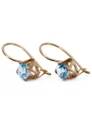 Pendientes Estilo vintage Aguamarina Oro rosa antiguo original de 14k vec142r