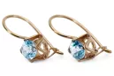 Pendientes Estilo vintage Aguamarina Oro rosa antiguo original de 14k vec142r