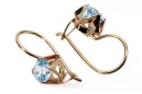 Originalus 14k rožinio aukso vintage Akvamarinas Auskarai Vintažiniai amatai vec142r